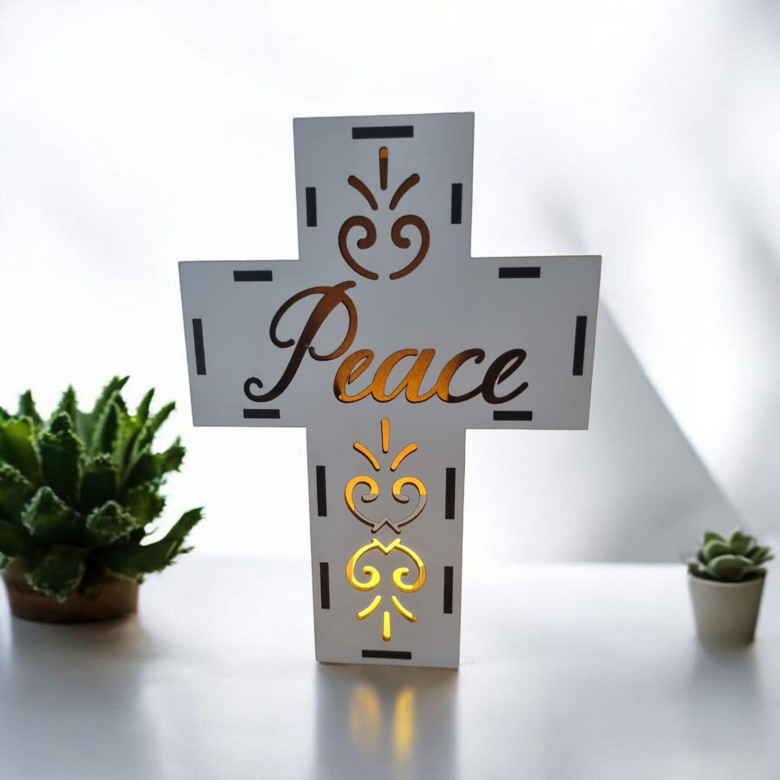 Illuminated Peace Cross Decoration