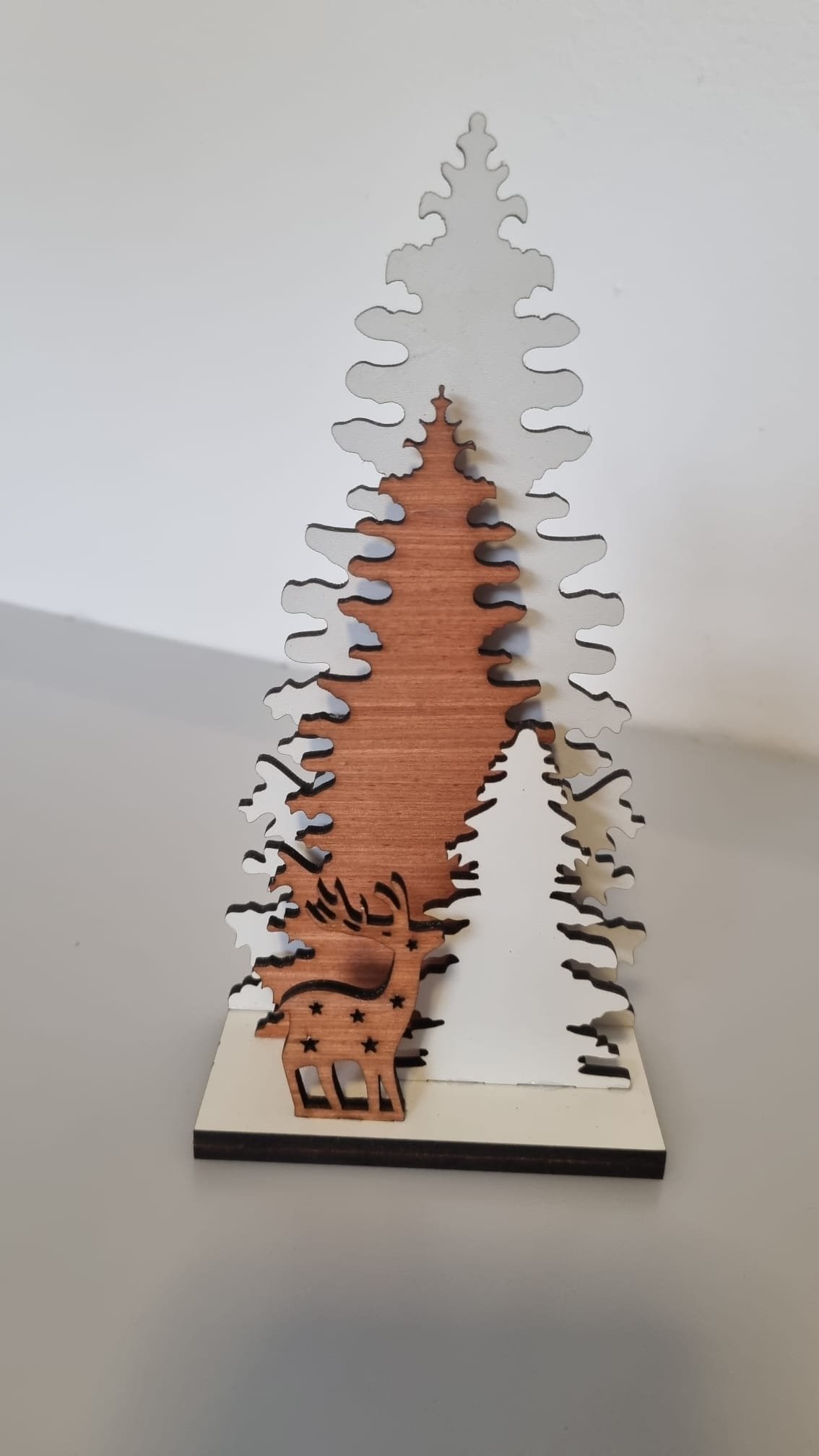 Wooden Christmas Decoration - Tree & Reindeer  Small size