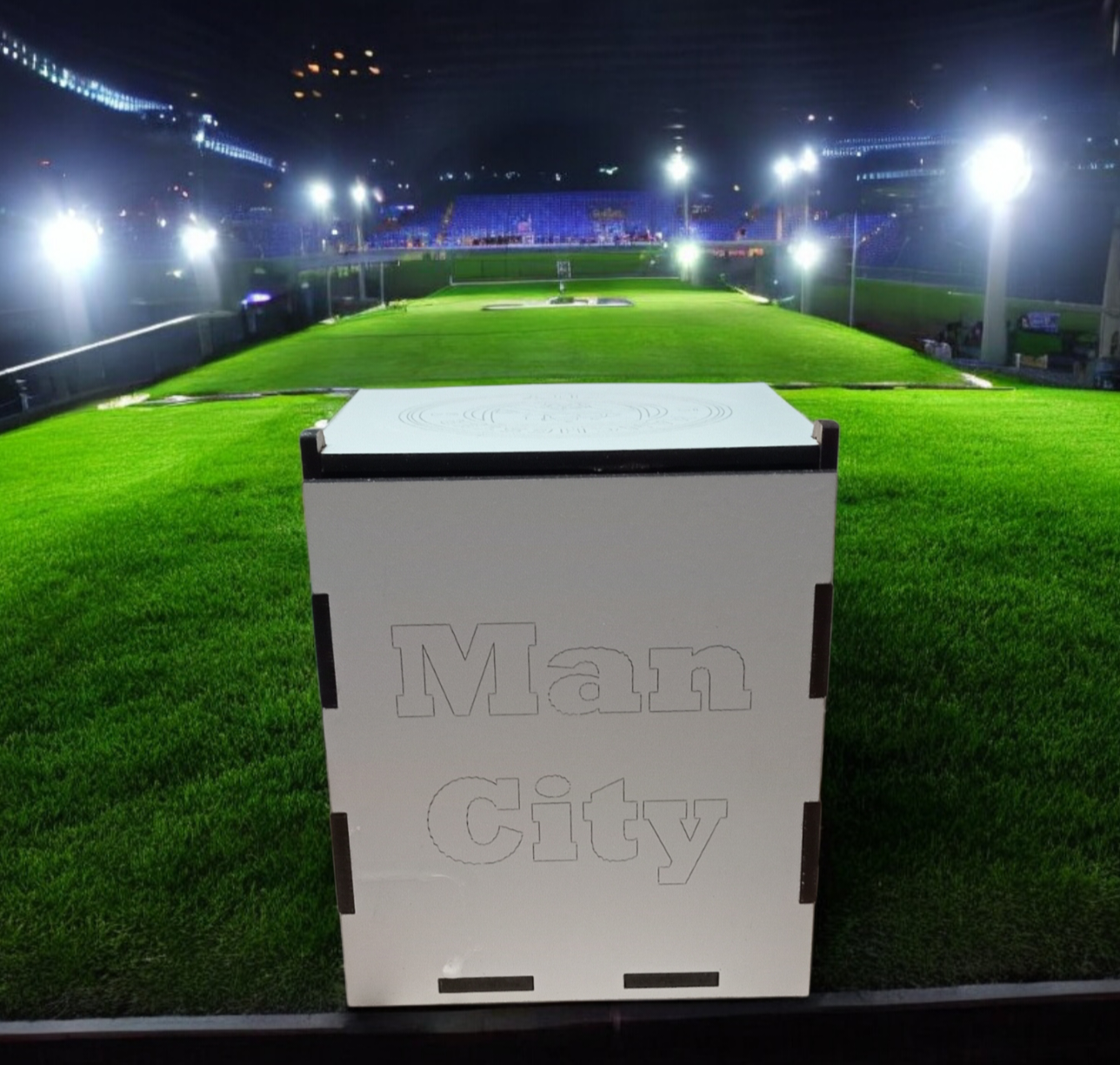 Man City box with cup